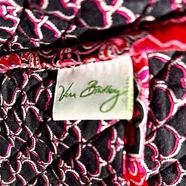 Vera Bradley Frankly Scarlet Red‎ Pink Quilted Messenger Bag Laptop Tote Boho - Image 13