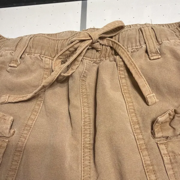 Aerie Women's Cargo Jogger Pants Size Small Tan Beige Casual Drawstring - Image 3