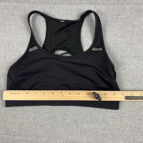 Lululemon Sports Bra Womens 10 Black Lattice Back Racerback Medium Support Yoga - Image 6