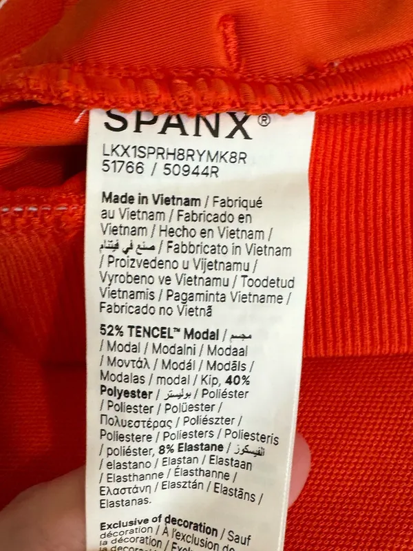 SPANX air essentials pique straight track pants in poppy size medium sporty work - Image 4