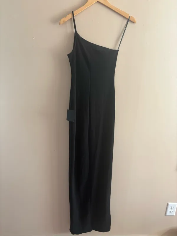 Lulus Keeper of My Heart Black One-Shoulder Maxi Dress Size Small Formal Wedding - Image 4