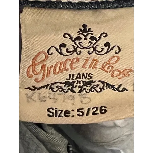 Grace in LA Jeans Size 5/26 TALL Bootcut Embellished Denim Bling Y2K Western‎ - Image 3