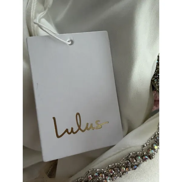 Lulus True Love Story White Embellished Cap Sleeve Mermaid Maxi Dress Size 8‎ - Image 15