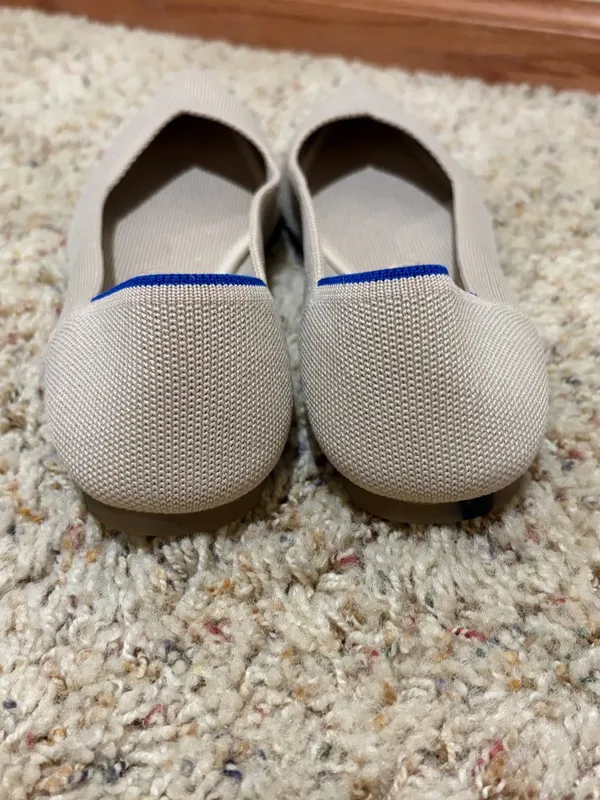 Rothy's The Point Ballet Flats Pointed Toe Knit Light Tan Beige - Image 5