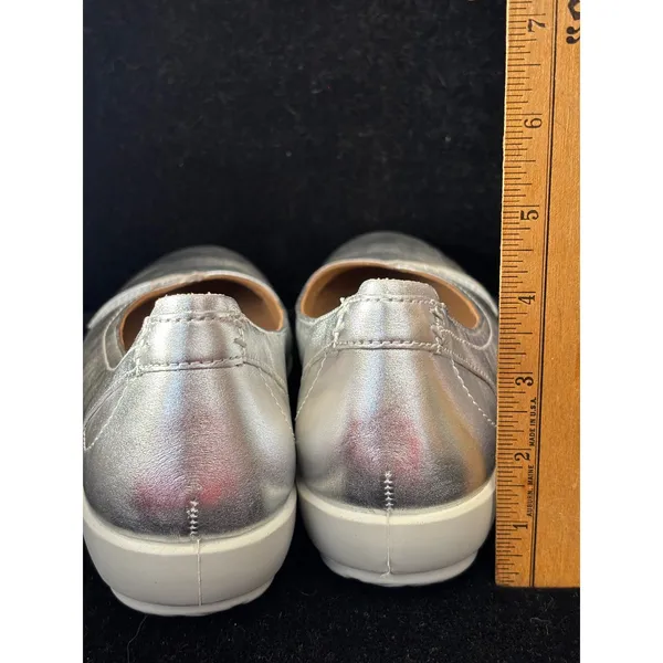 Hotter Robyn II Silver Metallic Leather Ballet Flats Shoes Womens 9.5 US 7.5 UK - Image 4