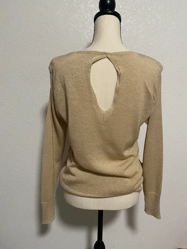 Crisabel Sequence Women Shirt Gold Size M - Image 2