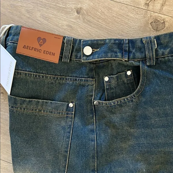 Aelfric Eden Faded Denim Stud Jeans, Size 27 NWT - Image 9