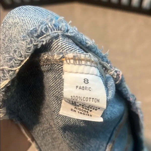 Blue and Pink Cropped Jean Jacket with Decorative Sleeves - Image 6