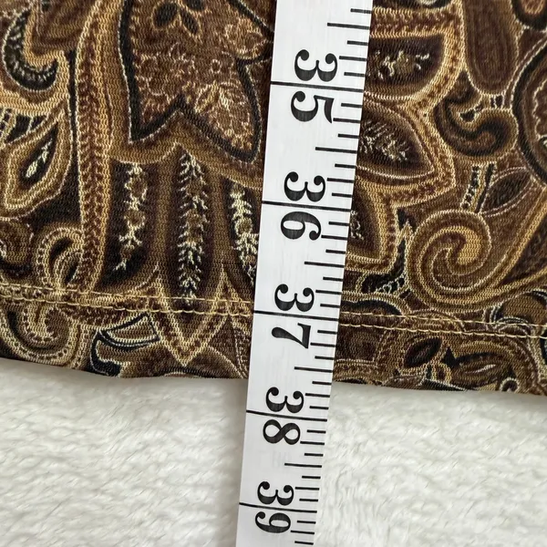 Emma James Vintage Y2K Large Maxi Skirt Brown Paisley Mesh Boho Earthy Natural Academia - Image 9