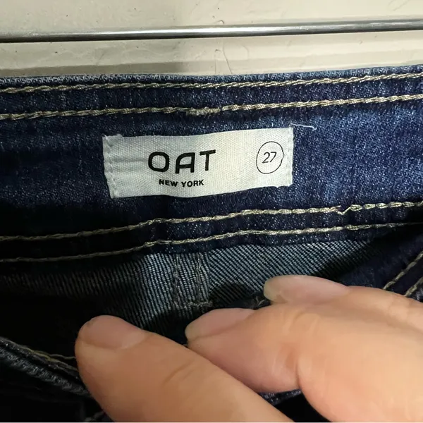 OAT New York High‎ Rise Wide Leg Raw Hem Cropped Denim Jeans - Image 6