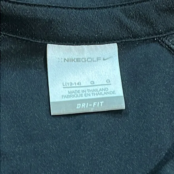 Nike Golf Polo Shirt Womens Black Dri-FIT Viracon Logo L 12-14‎ - Image 2