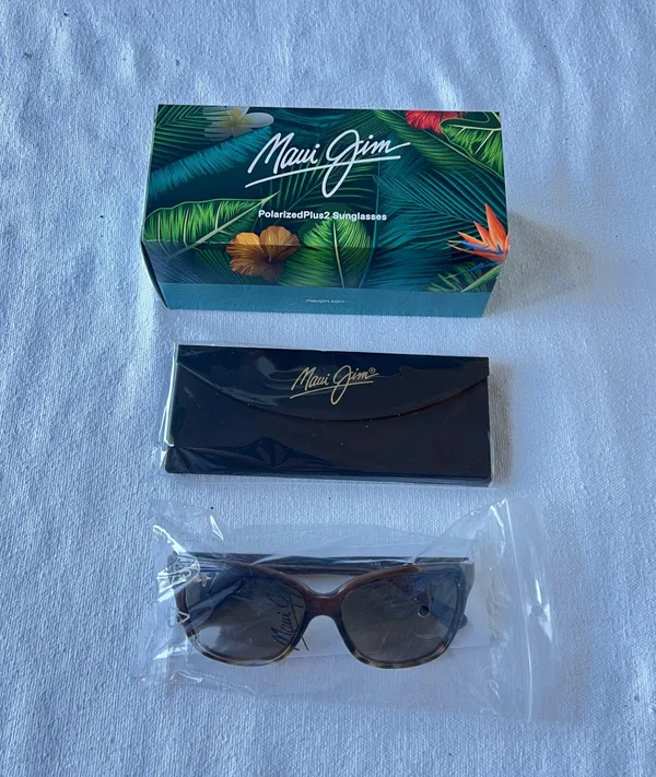 NWT Maui Jim Starfish Translucent Chocolate + Tortoise Frame Sunglasses w/ Trifold Case - Image 6