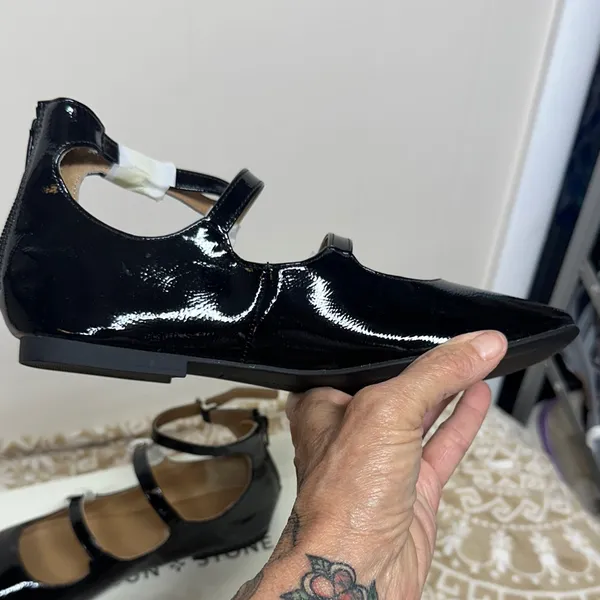 Sun + Stone Women's Cecillee Triple Strap Mary Jane Flats NWT - Image 3