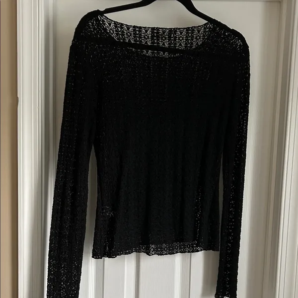 Natural Life Black Lace Layering Top Women Medium - Image 5