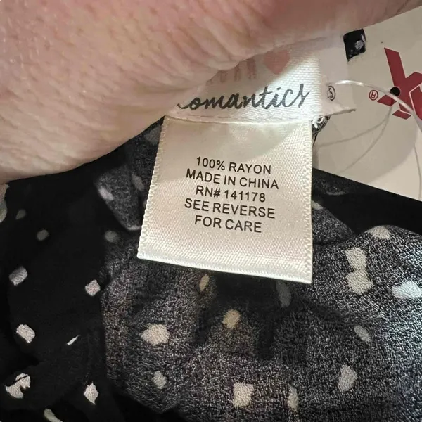 NWT Urban‎ Romantics Black/White Polka Dots Tie-Waist Ruffled Skirt Size Large - Image 4