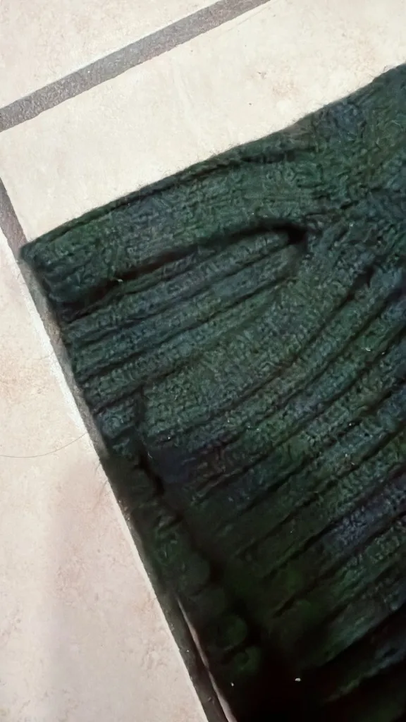 Ann Taylor Forest Green Chunky Knit Mock Neck Oversized Sweater Ribbed Trim XS - Image 4