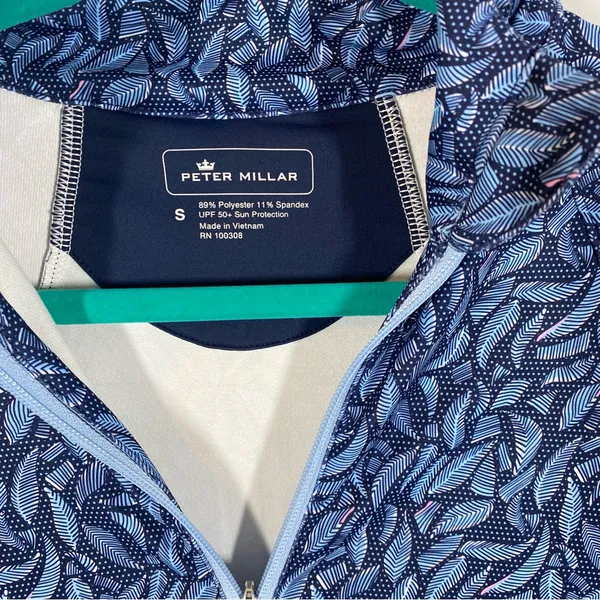 Peter Millar Wicking UPF 50+ sun protection full zip‎ long sleeve jacket navy - Image 2