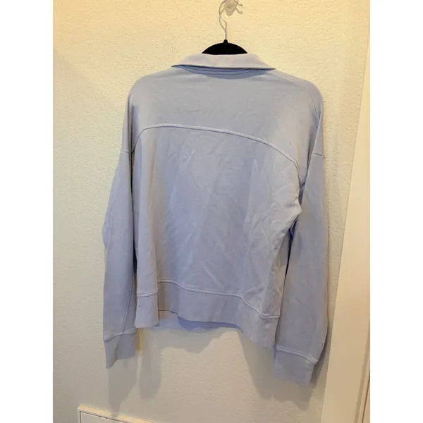 Vince Womens Light Blue Cotton Quarter Zip Pullover Sweatshirt Small - Image 3