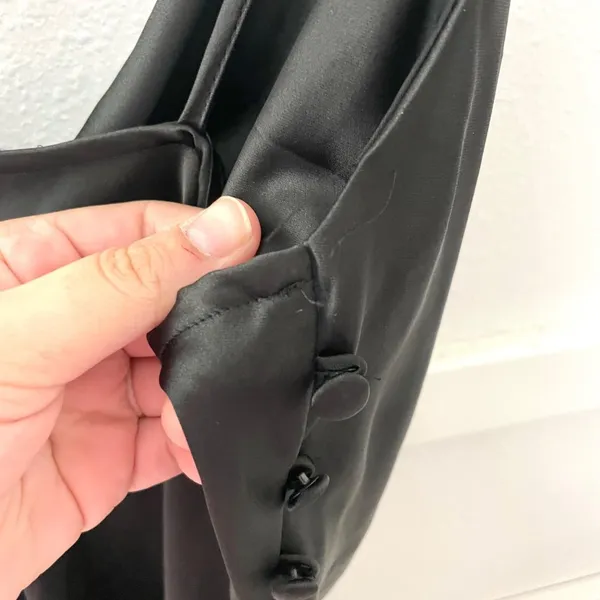Zara Black Satin Silky Button Side Midi Dress Size M 7969/221/800 - Image 6