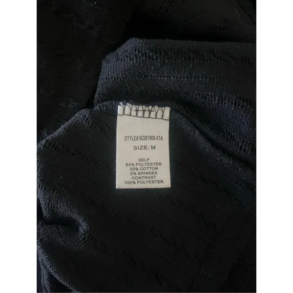 Altar’d State‎ Black Fitted Knit Puff Long Sleeve Mini Dress Size Medium - Image 4