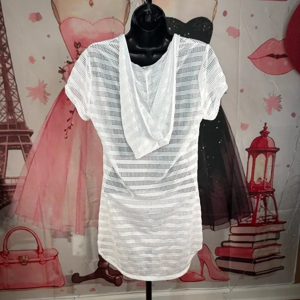 Miken Swim White Crochet Tie-Neck Beach Cover-Up - Image 7