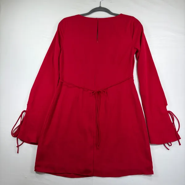 Red Wild Fable Small Dress Mini Ruffle Bell Sleeve Ties Small Festive Holiday‎ - Image 11