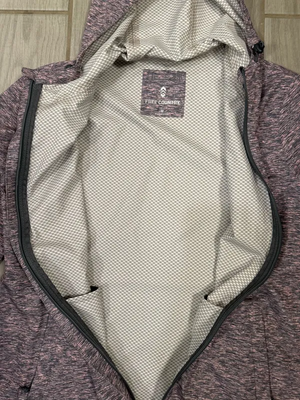 Free Country Heathered Mauve Full-Zip Hooded Utility Jacket - Image 3