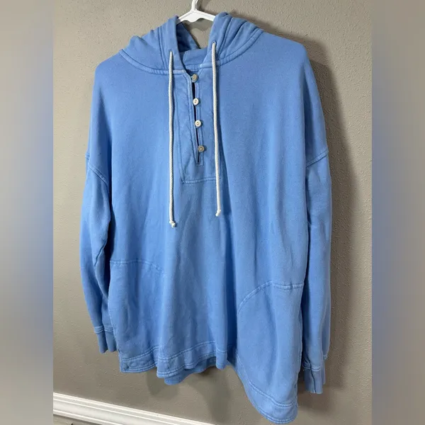 Aerie Oversized Women’s Henley Button Neck Pullover Size XS - Image 2