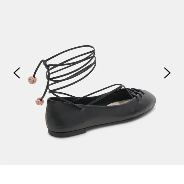 Rose Black Women's for love & lemons x dolce vita Ballet Flats boho fall 7 nwt - Image 4
