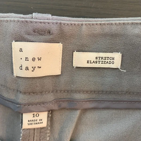 A‎ New Day Womens Gray Stretch Cotton Ankle Pants Size 10 High Rise Slim Tapered - Image 4