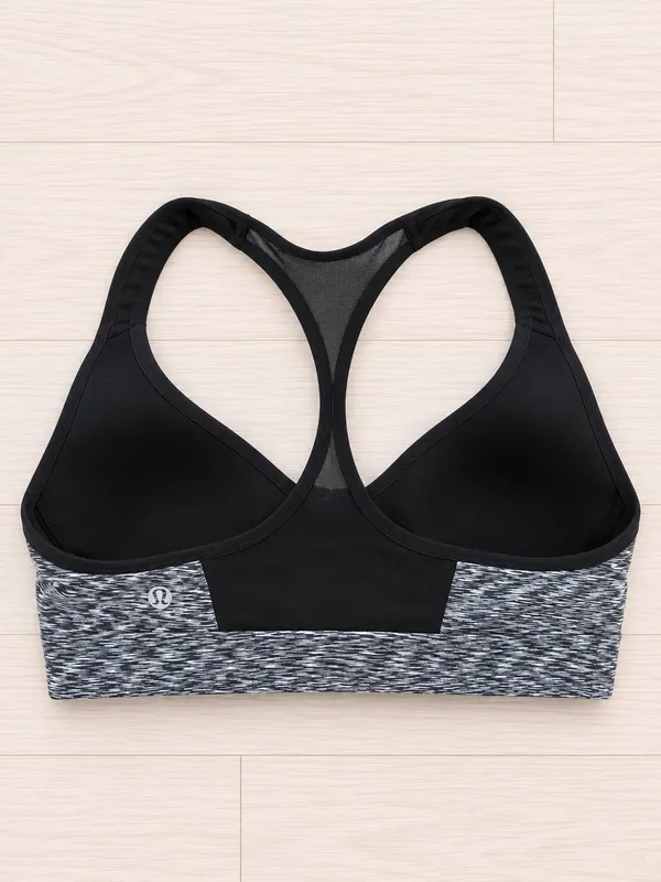 Lululemon Speed Up Bra Black White Space Dye Mesh Racerback Sz S - Image 2
