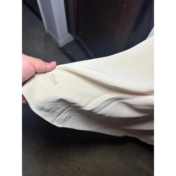 FLAWED‎ Ivory Rhinestone Empire Waist Maxi Gown Dress Size 7/8 Creamy Sleeveless - Image 5