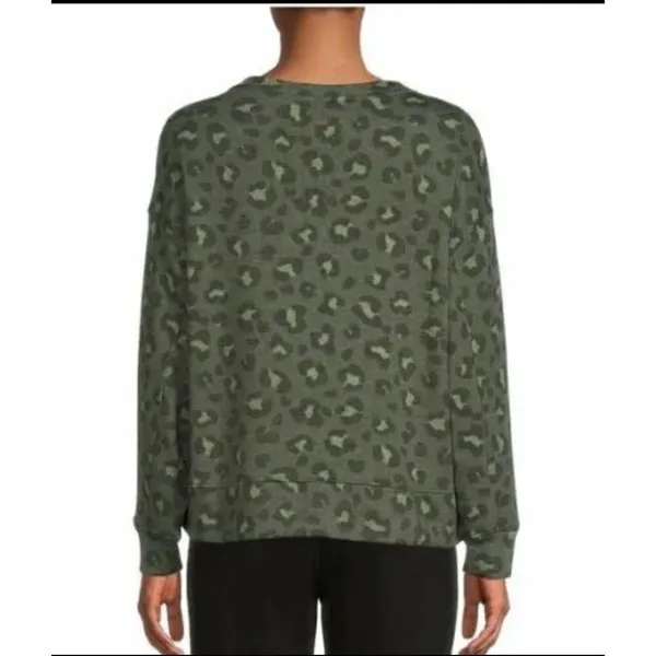 Secret‎ Treasures Cheetah Print Crewneck Sweatshirt. Size Small Green NWT - Image 2