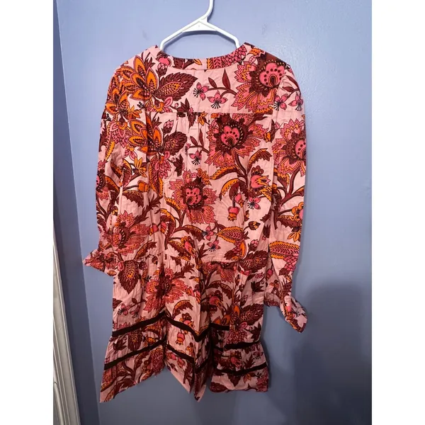 Tuckernuck Kenzo Beach Sunset Chintz Pink Floral Cotton Coverup‎ Dress XL NEW - Image 6