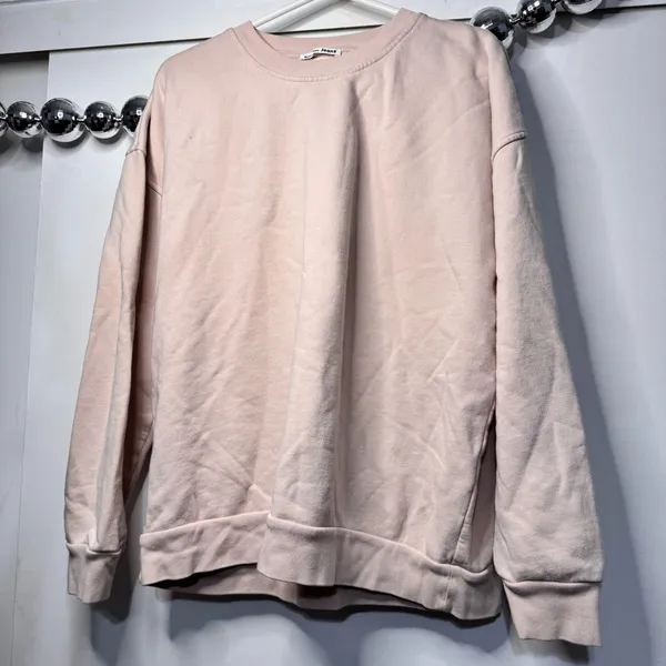 Reformation jeans classic crewneck sweatshirt peach light beige - Image 2