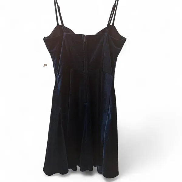 Windsor Navy Blue Glitter Velvet Bustier Skater Mini Dress Small NWT Pockets - Image 8