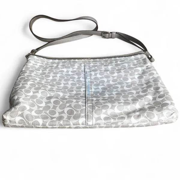 Coach Gray and White Crossbody Bag with Animal Print - Image 4