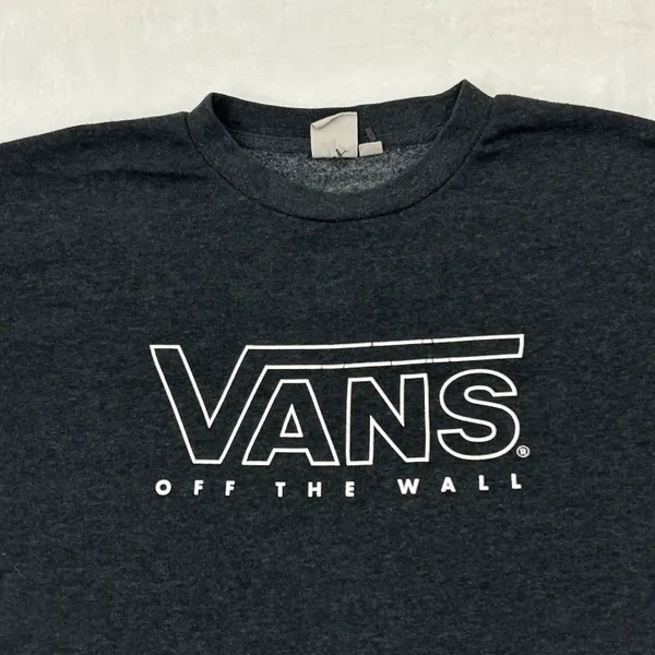 Vans Off The Wall Dark Gray Pullover Crew Neck Skateboard Sweatshirt Adult S - Image 3
