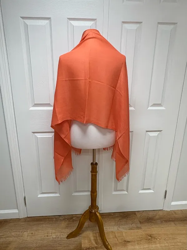 EYFEL Vibrant Orange Pashmina Shall With Fringes - 28.5" x 67.5" - NEW In Bag. - Image 14