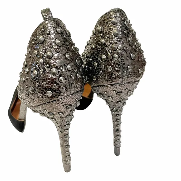 Steven By Steve Madden Size 7.5 Black Studded Leather Pumps - Image 4