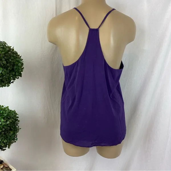 Alice + Olivia Silk Blend Purple Sleeveless Halter Top S - Image 3