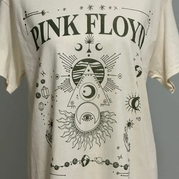 Pink Floyd Cream/Green Cosmic Pyramid Graphic Tshirt NWT - Image 6