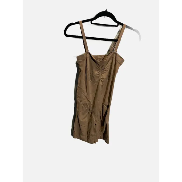 Tan Seamless‎ Mid Thigh Shapewear Bodysuit Firm Control XL Nude Brown - Image 2