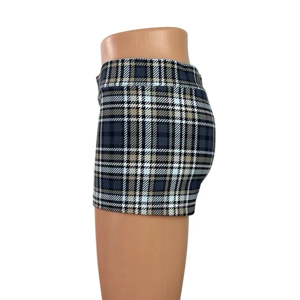 My Mum Made It On the Go Early Tide Plaid Check Micro Hipster Summer Shorts Sz S - Image 2