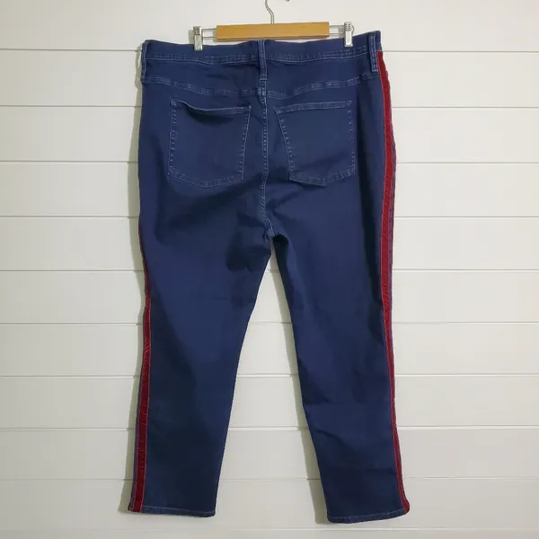 J‎ Crew Vintage Straight Leg Jeans With Velvet Stripe Denim 36 Women - Image 2
