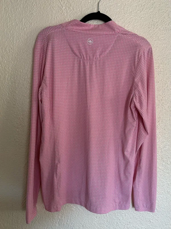 Peter Millar Women's Lightweight Sun Shirt quarter zip Lilac Blossom size M - Image 7