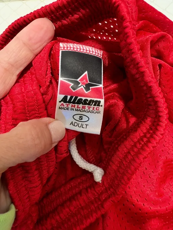 Alleson Athletic Mesh Tech Basketball Shorts Red - Image 3