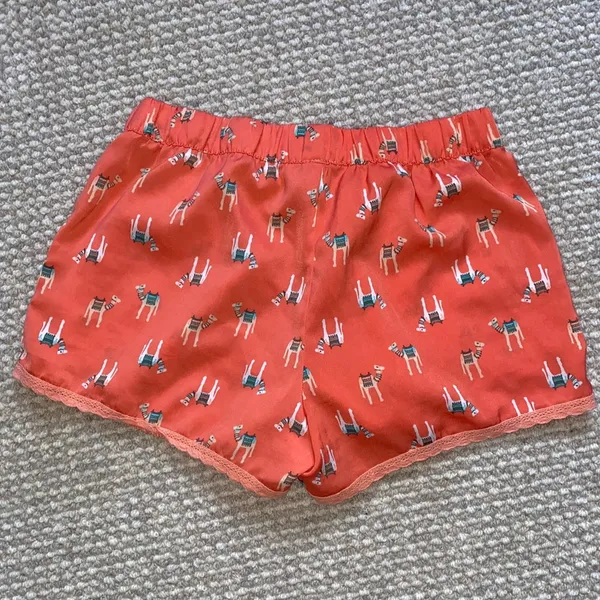 Aerie Satin Camel Print PJ Drawstring Shorts (XS) - Image 3