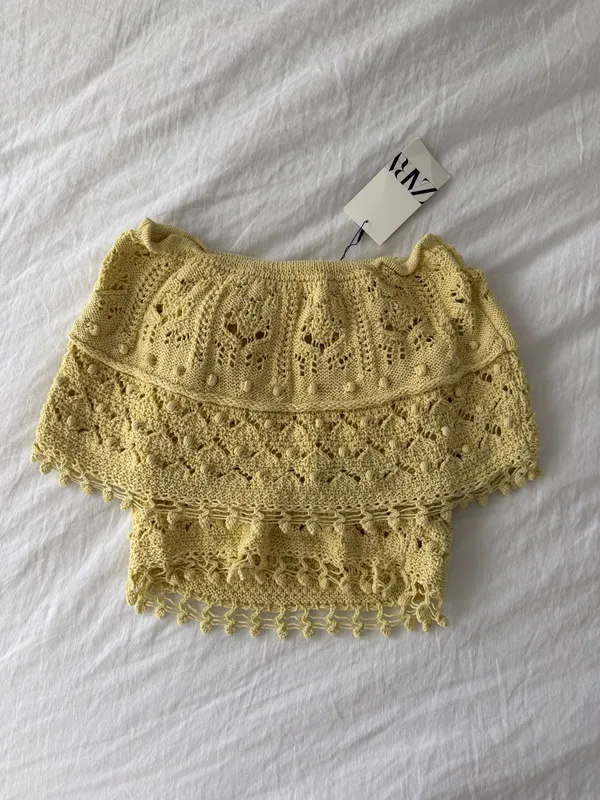 Zara Crochet Off Shoulder Top - Image 2