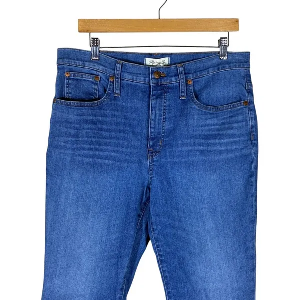 Madewell Cali Demi-Boot Solid Jeans Blue High Rise Stretch Denim Size 10 - Image 2